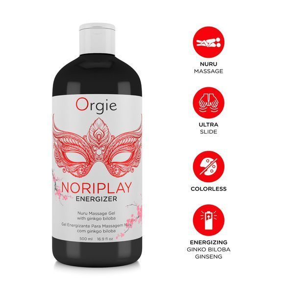 Гель для NURU-массажа Orgie &ndash; Noriplay Energizer (500 мл), экстракт гинкго билоба, защитная простыня SX1527 фото