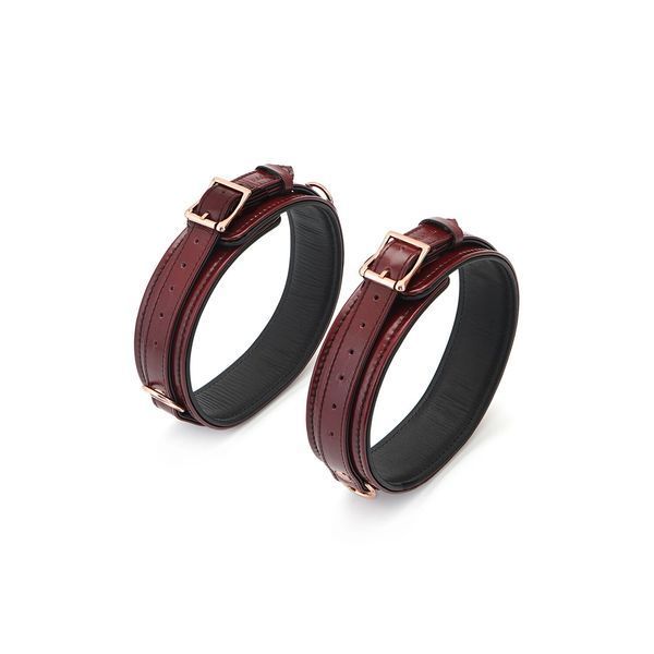Фиксаторы для бедер Liebe Seele Wine Red Thigh Cuffs L Size, натуральная кожа SO9455 фото