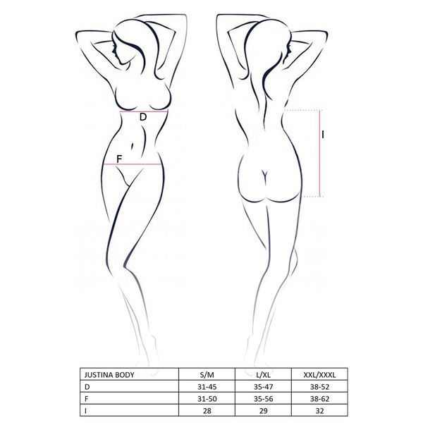 Боді монокіні з відкритими грудьми Passion JUSTINA BODY S/M, black EL15402 фото