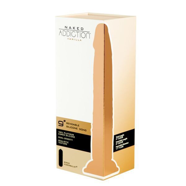 Фаллоимитатор Naked Addiction &mdash; 9&Prime; Silicone Dual Density Bendable Dildo Vanilla, вибропуля в подарок SO8906 фото