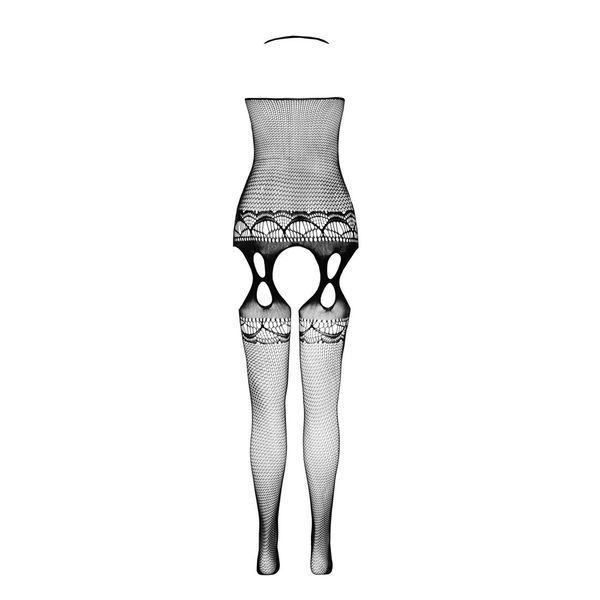 Бодистокинг Passion ECO BS006 black, с доступом, халтер, имитация подвязок SO7076 фото