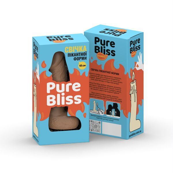 Свеча в виде члена Pure Bliss MINI Brown 15 см SX1644 фото