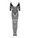 Сетчатый бодистокинг с имитацией подвязок Obsessive Bodystocking G329 S/M/L, black, с доступом SO7693 фото 6