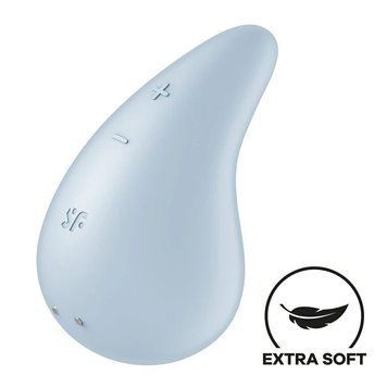 Вібратор для зовнішньої стимуляції Satisfyer Dew Drop Blue, 2 мотори, 12 режимів, м&rsquo;який корпус SX1211 фото