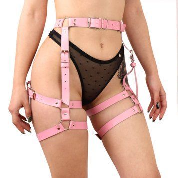 Гартеры Art of Sex - Claire, натуральная кожа, размер L-2XL, цвет розовый SO7764 фото