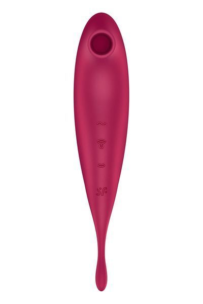 Смарт-вібратор для клітора з вакуумною стимуляцією Satisfyer Twirling Pro+ dark red SO6715 фото