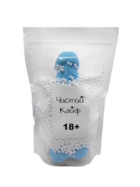 Крафтовое мыло-член с присоской Чистий Кайф Blue size XL, натуральное SO2763 фото
