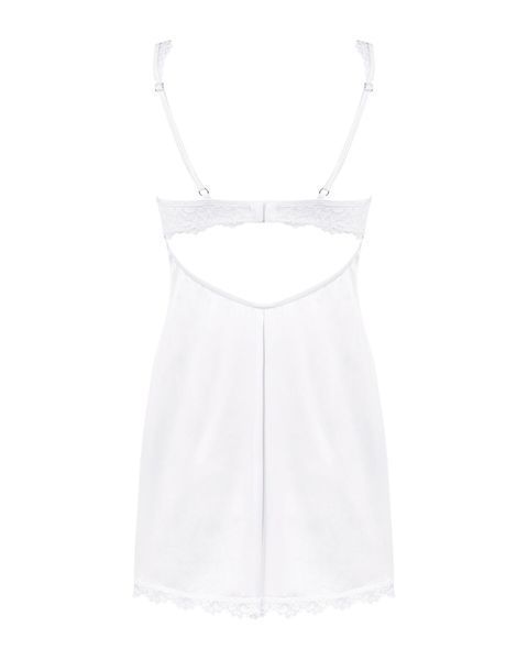 Сорочка Obsessive Amor Blanco underwire chemise & thong white S/M SX1126 фото