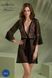 Пеньюар Passion LEAFA PEIGNOIR black S/M, длина чуть выше колена, широкие рукава, завязывается на пояс SX0507 фото 6