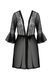 Пеньюар Passion LEAFA PEIGNOIR black S/M, длина чуть выше колена, широкие рукава, завязывается на пояс SX0507 фото 3