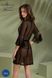 Пеньюар Passion LEAFA PEIGNOIR black S/M, длина чуть выше колена, широкие рукава, завязывается на пояс SX0507 фото 7