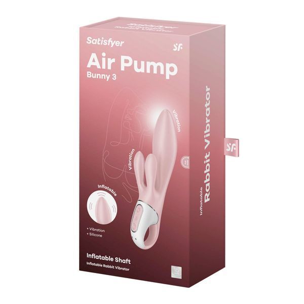 Вибратор-кролик надувной Satisfyer Air Pump Bunny 3, 12 режимов, двойной отросток SX2173 фото