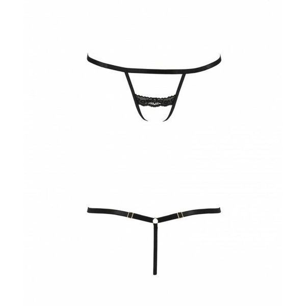 Трусики-стрепи Passion Exclusive SHELLY THONG L/XL, black PS27907 фото