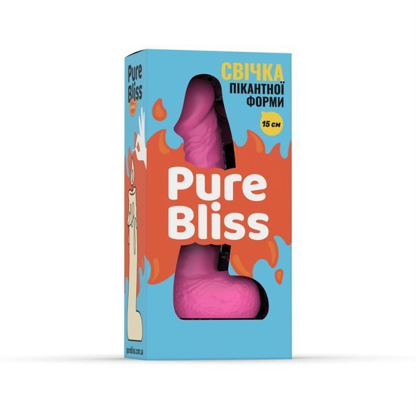 Свеча в виде члена Pure Bliss MINI Pink 15 см SX1645 фото