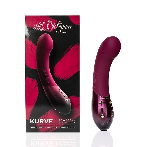 Вибратор для точки G Hot Octopuss KURVE, Treble and Bass Technology, 2 мотора, мягкий кончик SO8728 фото