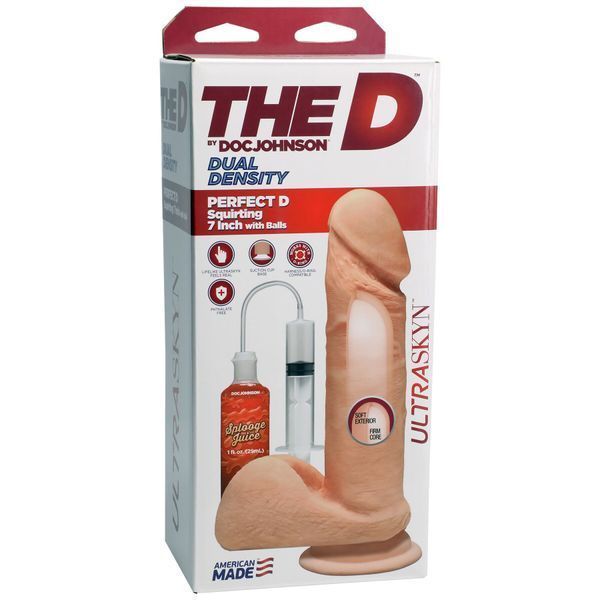 Кончающий фаллоимитатор Doc Johnson The D ULTRASKYN Perfect D Squirting &ndash; 7 Inch, диаметр 4,3 см SO9547 фото