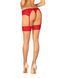 Чулки Obsessive Ingridia stockings M/L, бежевые с красной резинкой SO9041 фото 2