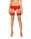 Чулки Obsessive Ingridia stockings M/L, бежевые с красной резинкой SO9041 фото 1