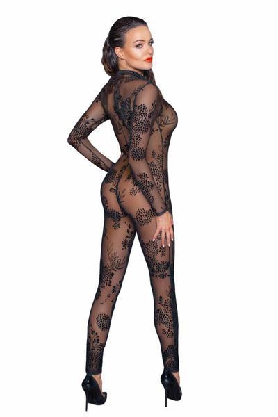 Сітчастий бодістокінг Noir Handmade F237 Long tulle overall, XL SX0124 фото