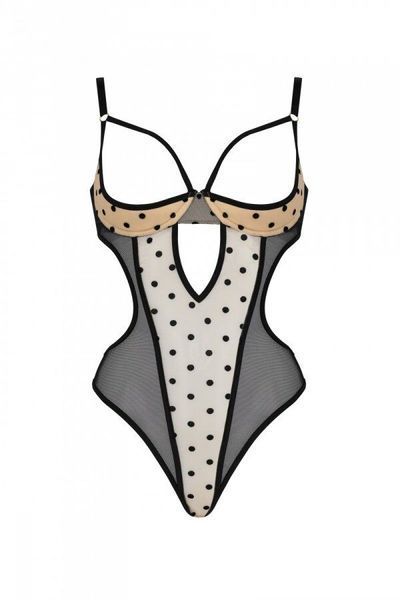 Эротическое боди Passion MARINA BODY, L/XL, beige, с открытыми чашками SO9714 фото