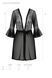 Пеньюар Passion LEAFA PEIGNOIR black, XXL/XXXL, длина чуть выше колена, широкие рукава, завязывается на пояс SX0508 фото 5
