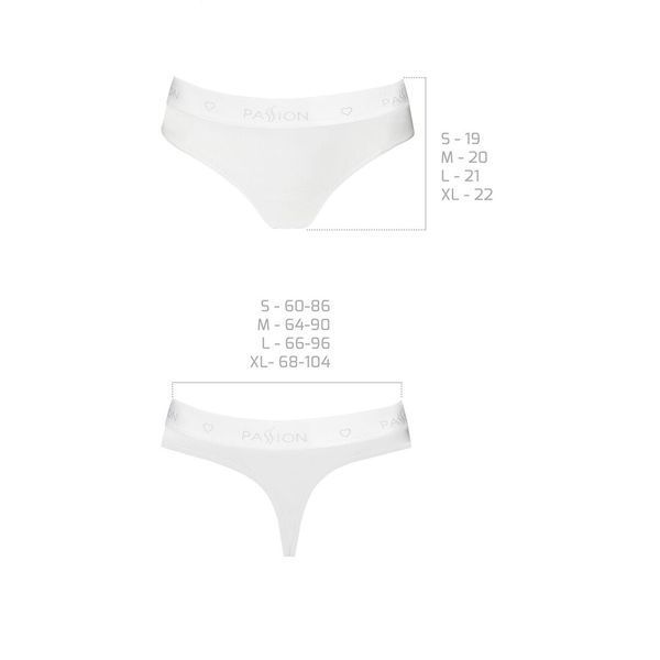 Трусики-бразилиана из хлопка Passion PS005 PANTIES M, white SO4224 фото