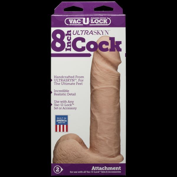 Фаллоимитатор Doc Johnson Vac-U-Lock - 8 Inch ULTRASKYN Cock White, диаметр 5,1см SO1561 фото