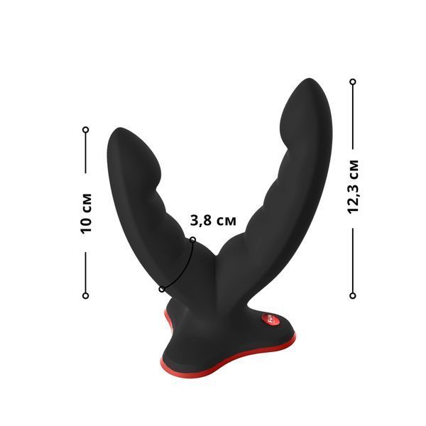 Двойной фаллоимитатор Fun Factory RYDE black, гибкие стволы, присоска SX0976 фото