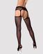 Сетчатые чулки-стокинги с кружевным поясом Obsessive Garter stockings S307 S/M/L, черные, имитация г SO7270 фото 2