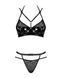 Эротический комплект под латекс со стрепами Obsessive Bagirela 2-pcs set L/XL, черный, под леопард, SO7220 фото 5