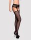 Сетчатые чулки-стокинги с кружевным поясом Obsessive Garter stockings S307 S/M/L, черные, имитация г SO7270 фото 1