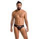 Мужские слипы с вырезами Passion 041 SLIP JOE S/M Black, экокожа, открытые ягодицы SO7595 фото 3