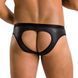 Мужские слипы с вырезами Passion 041 SLIP JOE S/M Black, экокожа, открытые ягодицы SO7595 фото 2