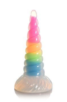 Фэнтезийный фаллоимитатор Creature Cocks Luminescent Rainbow Silicone Dildo, светится в темноте, 19,6 см SX2222 фото