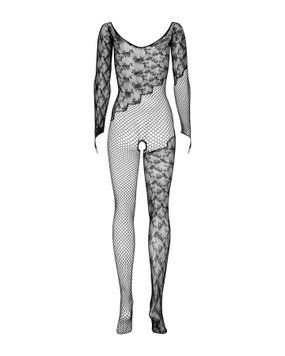 Бодистокинг Obsessive Bodystocking F210 S/M/L black, рукава-митенки, сетка, цветное кружево SO7221 фото