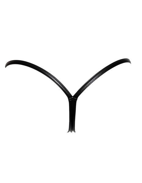 Трусики з мокрим ефектом Noir Handmade P008 Powerwetlook panty with gold clasp, L, на застібках SX0173 фото
