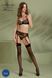 Комплект Passion LEAFA SET black, L/XL, мереживо+сітка, бюстгальтер на кісточках, стрінги, пояс для панчіх SX0509 фото 6