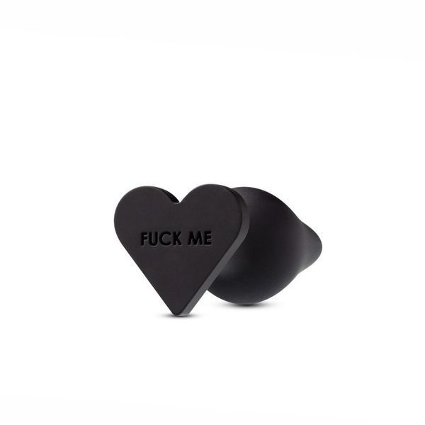 Анальна пробка Blush Temptasia &ndash; Fuck Me Anal Plug &ndash; Black, основа у вигляді сердечка SO8843 фото