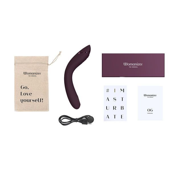 Вакуумный стимулятор для точки G и клитора с вибрацией Womanizer OG Aubergine, 12 уровней, 3 режима SX0531 фото