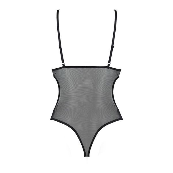 Боди с ажурным лифом Passion CHRISTA BODY L/XL, black SO5753 фото