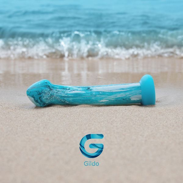 Скляний дилдо Gildo Ocean Ripple, об&rsquo;ємна головка, ідеально для точки G SO8893 фото
