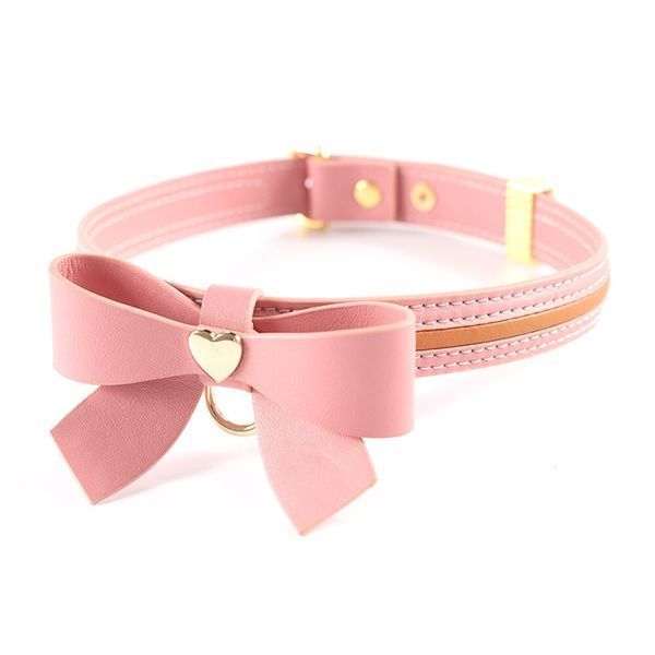 Повідець LOCKINK SEVANDA Love Heart Butterfly Leather Collar Set - Pink SX0864 фото