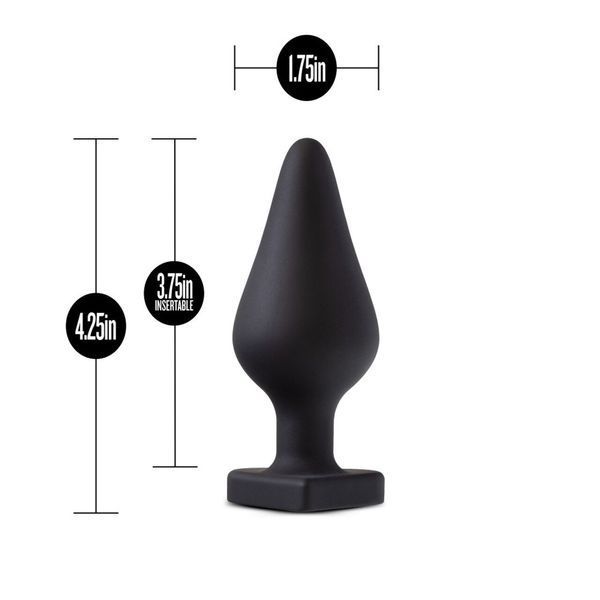 Анальна пробка Blush Temptasia &ndash; Fuck Me Anal Plug &ndash; Black, основа у вигляді сердечка SO8843 фото