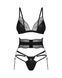 Комплект Obsessive Lobellis 3-pcs set, M/L, черный, лиф с мягкой чашкой, стринги, пояс для чулок SX1018 фото 3