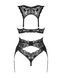 Комплект белья Obsessive Donna Dream 3-pcs set M/L Black, бюстгальтер, стринги, пояс для чулок SO8637 фото 4