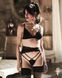 Комплект Obsessive Lobellis 3-pcs set, M/L, черный, лиф с мягкой чашкой, стринги, пояс для чулок SX1018 фото 6