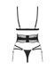 Комплект Obsessive Lobellis 3-pcs set, M/L, черный, лиф с мягкой чашкой, стринги, пояс для чулок SX1018 фото 4