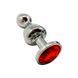 Металлическая анальная пробка Wooomy Lollypop Double Ball Metal Plug Red L диаметр 3,5, длина 10,5 с SO7420 фото 1