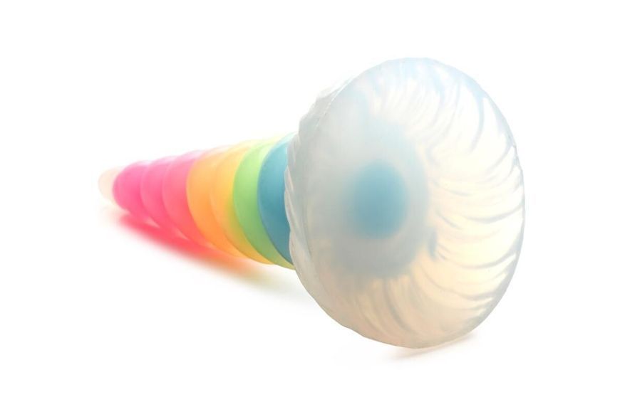 Фэнтезийный фаллоимитатор Creature Cocks Luminescent Rainbow Silicone Dildo, светится в темноте, 19,6 см SX2222 фото