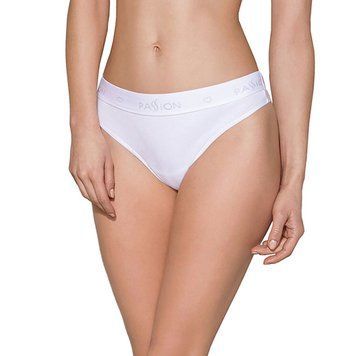 Трусики-бразилиана из хлопка Passion PS005 PANTIES XL, white SO4226 фото